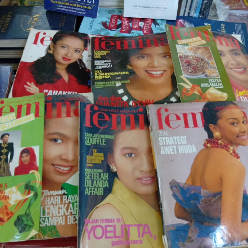 obral majalah femina tahun 1990 bekas original