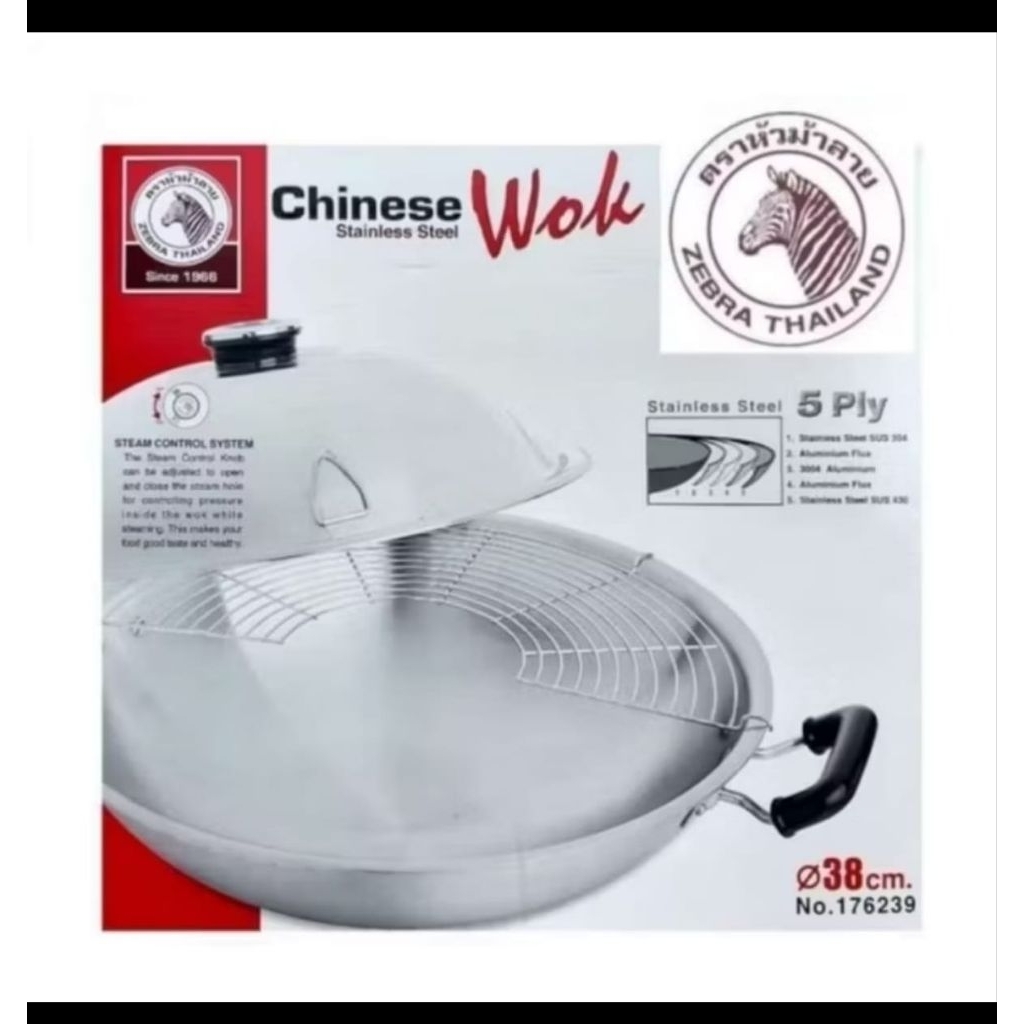 ZEBRA PANCI CHINESE WOK 38CM 176239