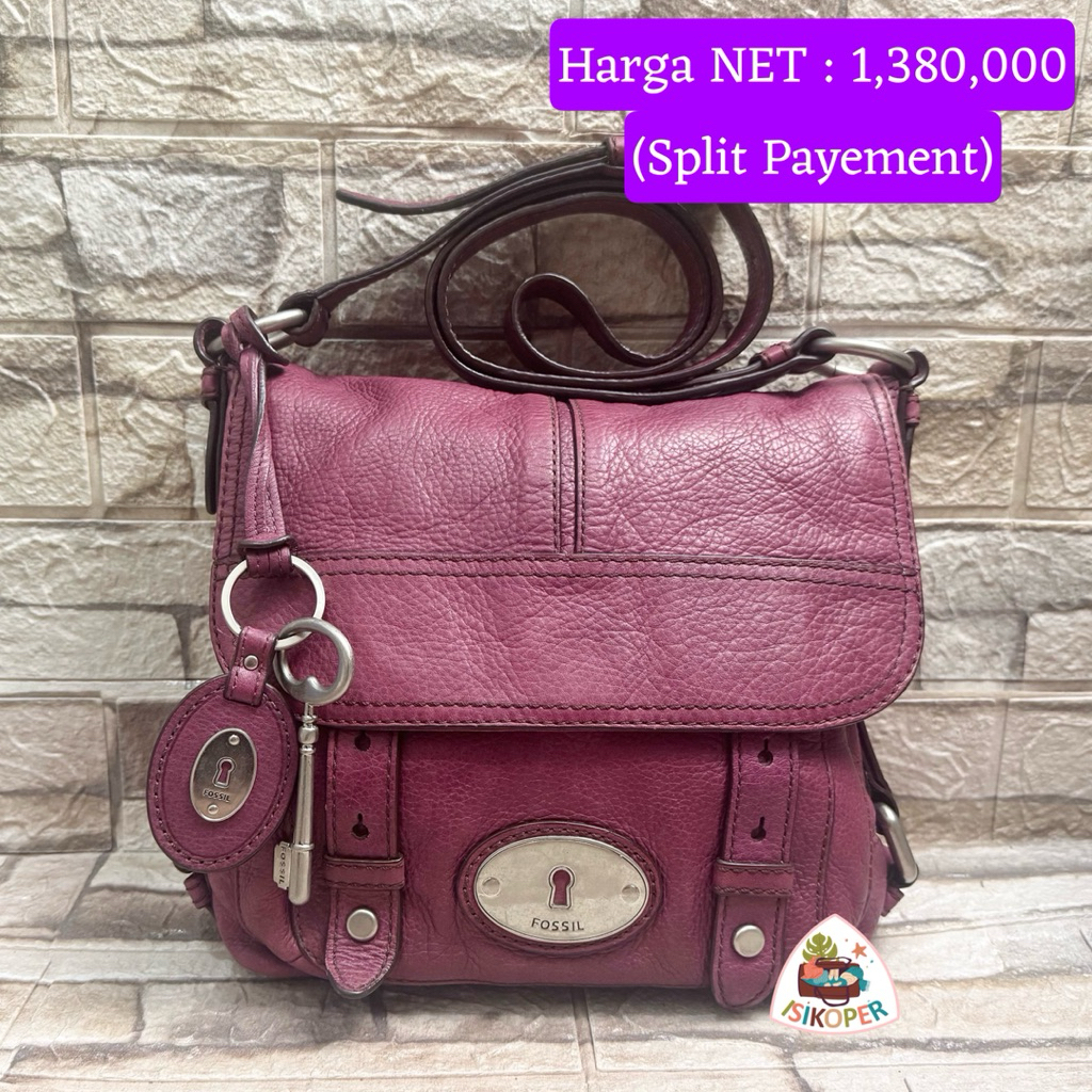 556# NET-Preloved Fossil Maddox Flap Crossbody Purple (key 10cm)