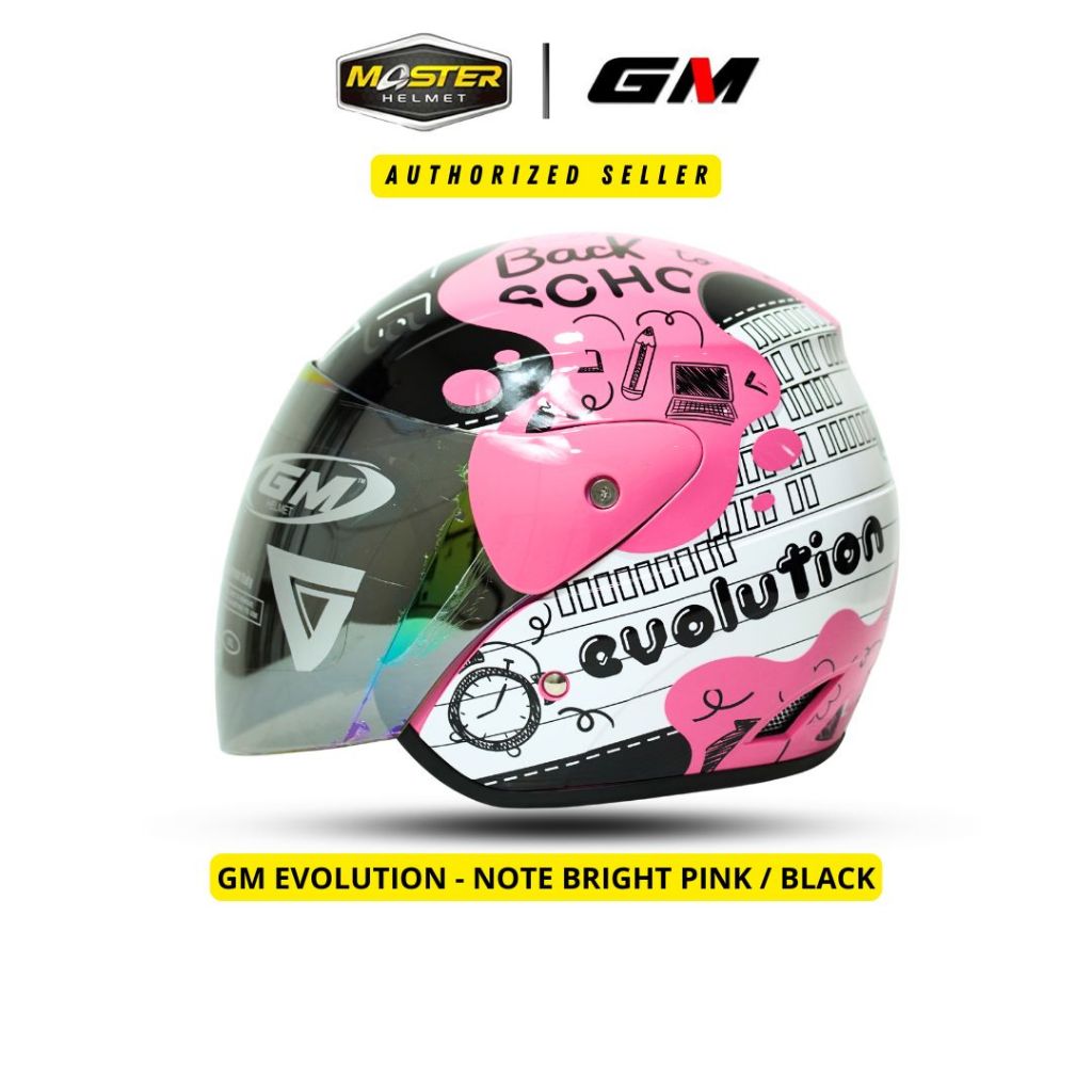 GM Evolution Motif Kaca Pelangi - Helm Half Face GM