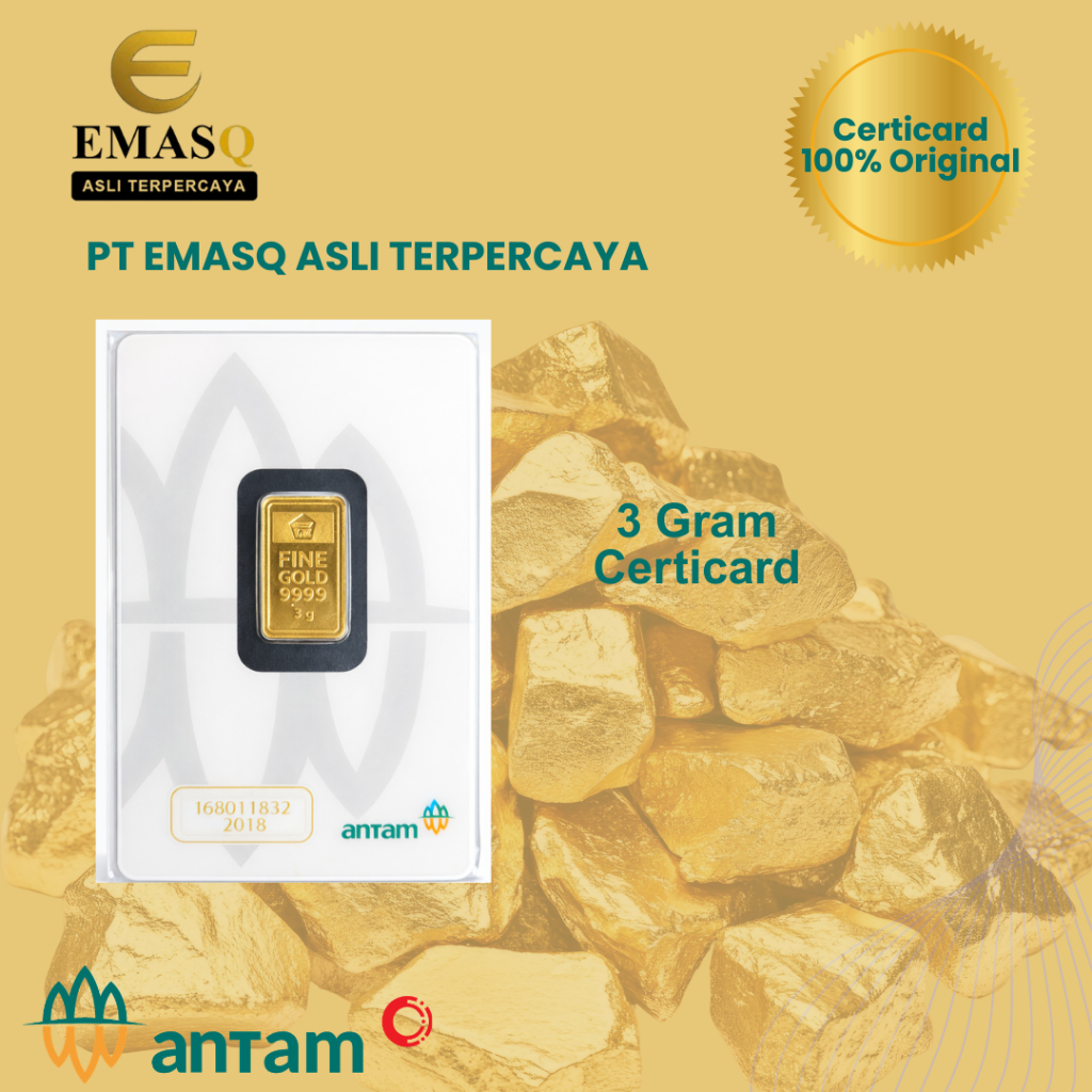 Emas LM Antam 3 Gram Press Certicard 100% Original