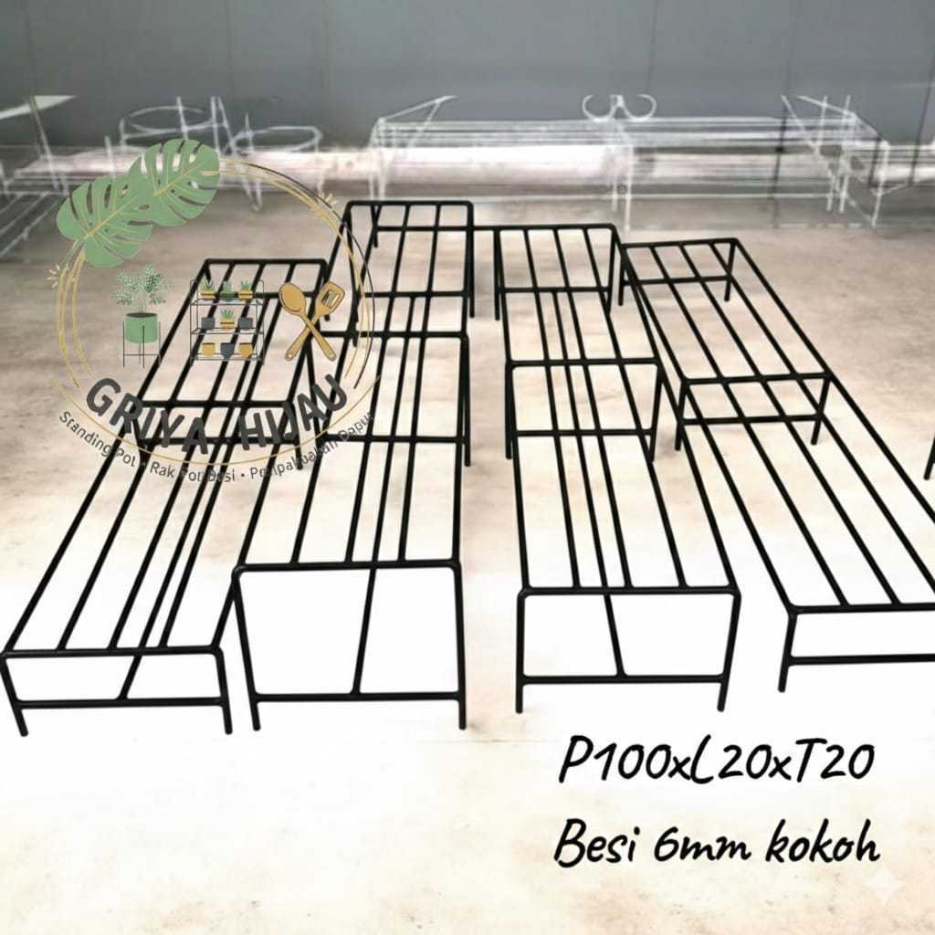 Panjang 1 Meter/TATAKAN POT BUNGA  PANJANG / RAK POT TINGGI 20