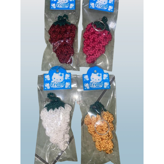 GANTUNGAN KUNCI TAS RAJUTAN WOL ANEKA WARNA 1PCS GANTUNGAN BESI