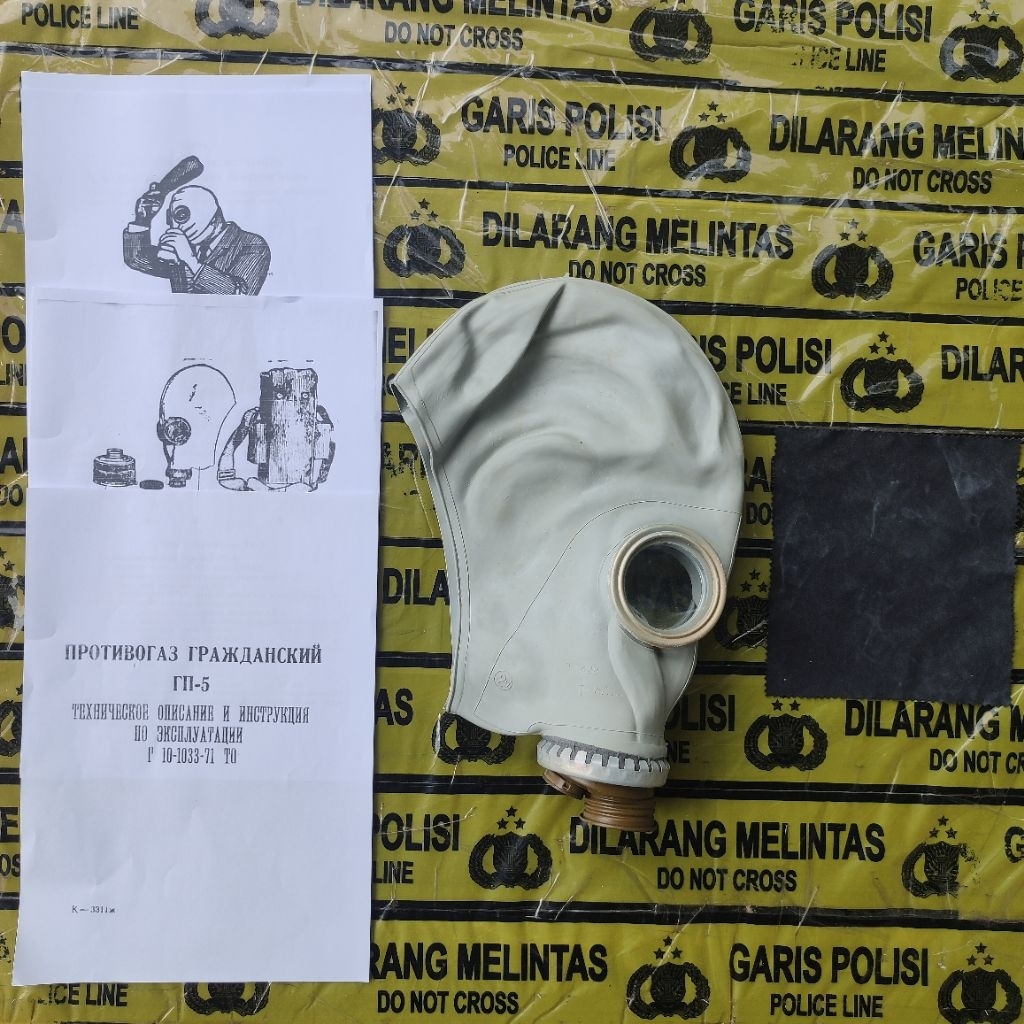GP5 Gas Mask Soviet Russia With Kit Instructions Manual Lens Cleaning Only Mask