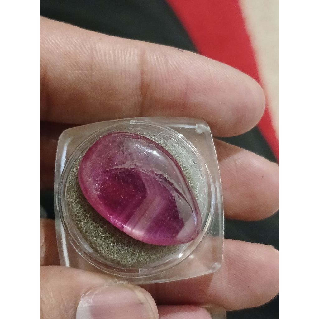 ruby mozambic merah putih  kristal star motif jumbo
