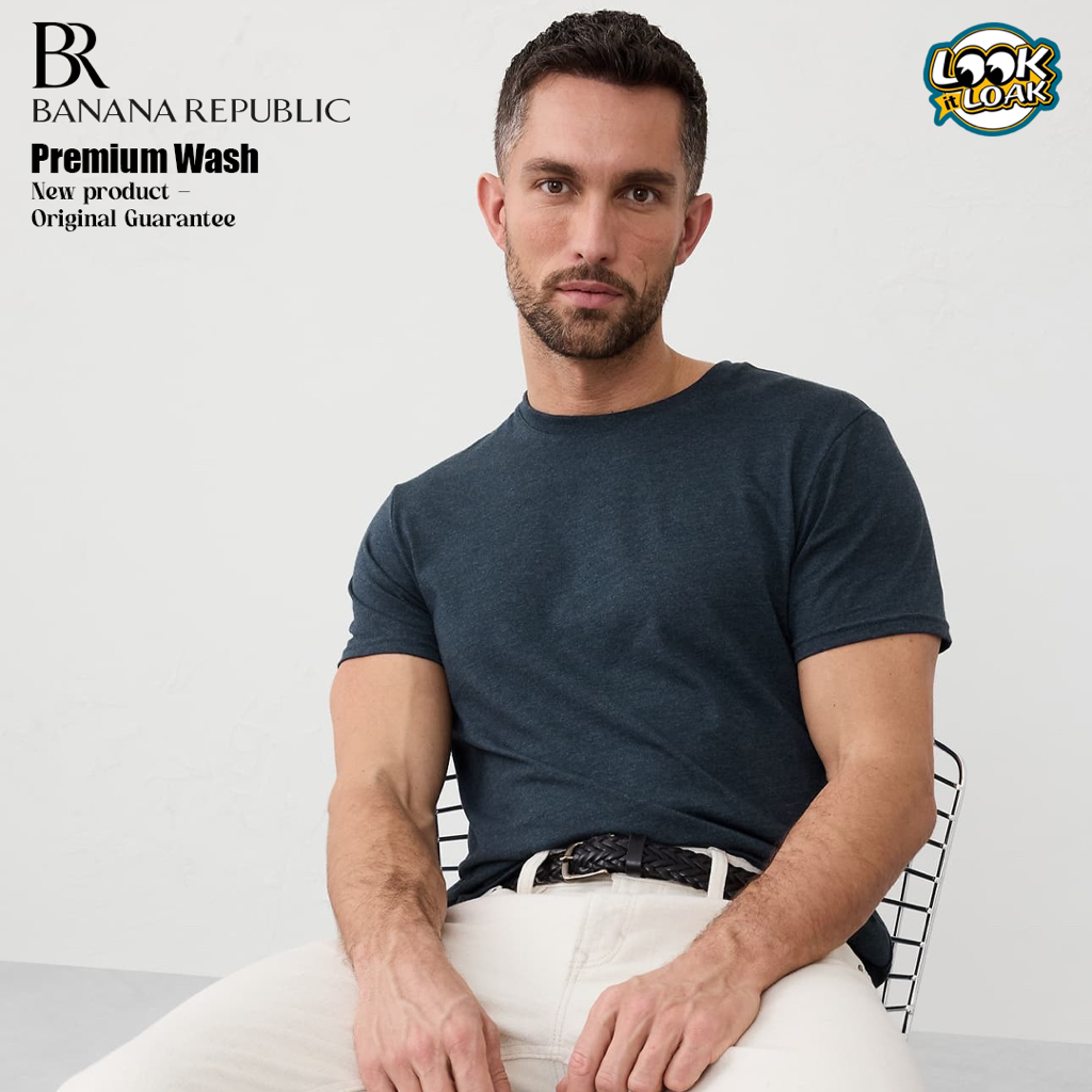 Kaos basic pria banana republic premium wash
