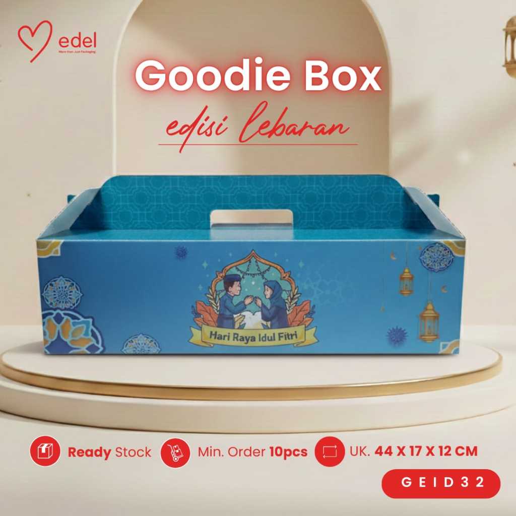 Goodie Box Lebaran 44x17x12 cm | Box Hampers Idul Fitri Dus Kue Kering Snack Parcel Ramadan Gift Box