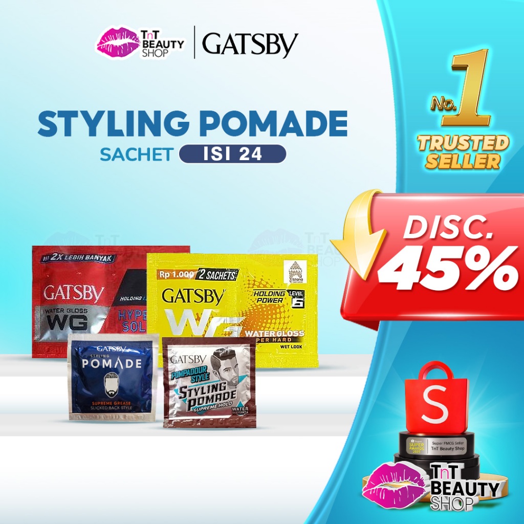 Gatsby Sachet Series Styling Pomade Gatsby Treatment Hair Cream Renceng isi 24 Sachet | TnT Beauty S