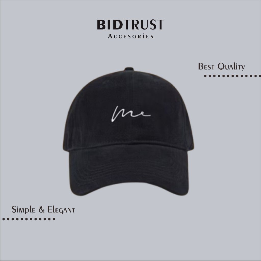 TOPI MODEL BORDIR TULISAN ME • Simple Elegan Asli Original Premium Anti Tidak Karat Luntur Model Aks