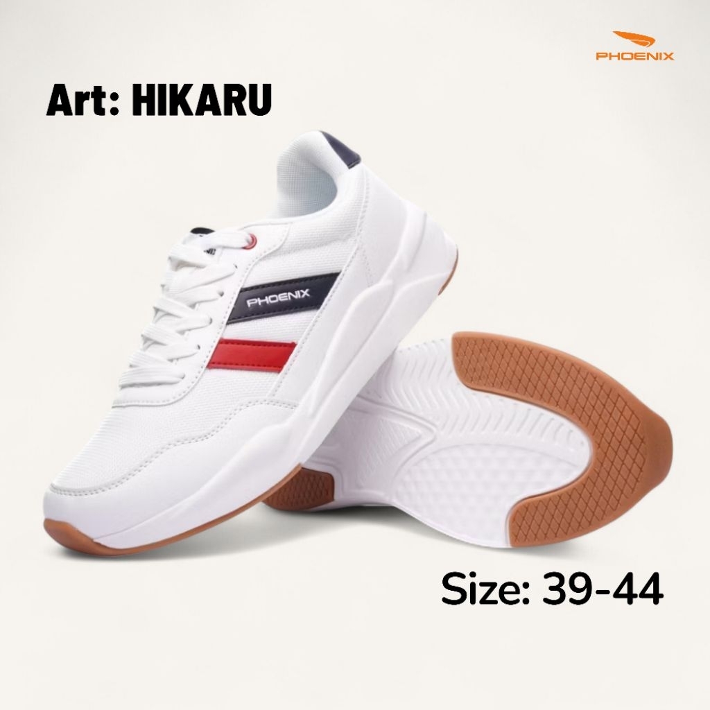 PHOENIX HIKARU Sepatu Sneakers Pria Sol Empuk, Ringan & Trendy