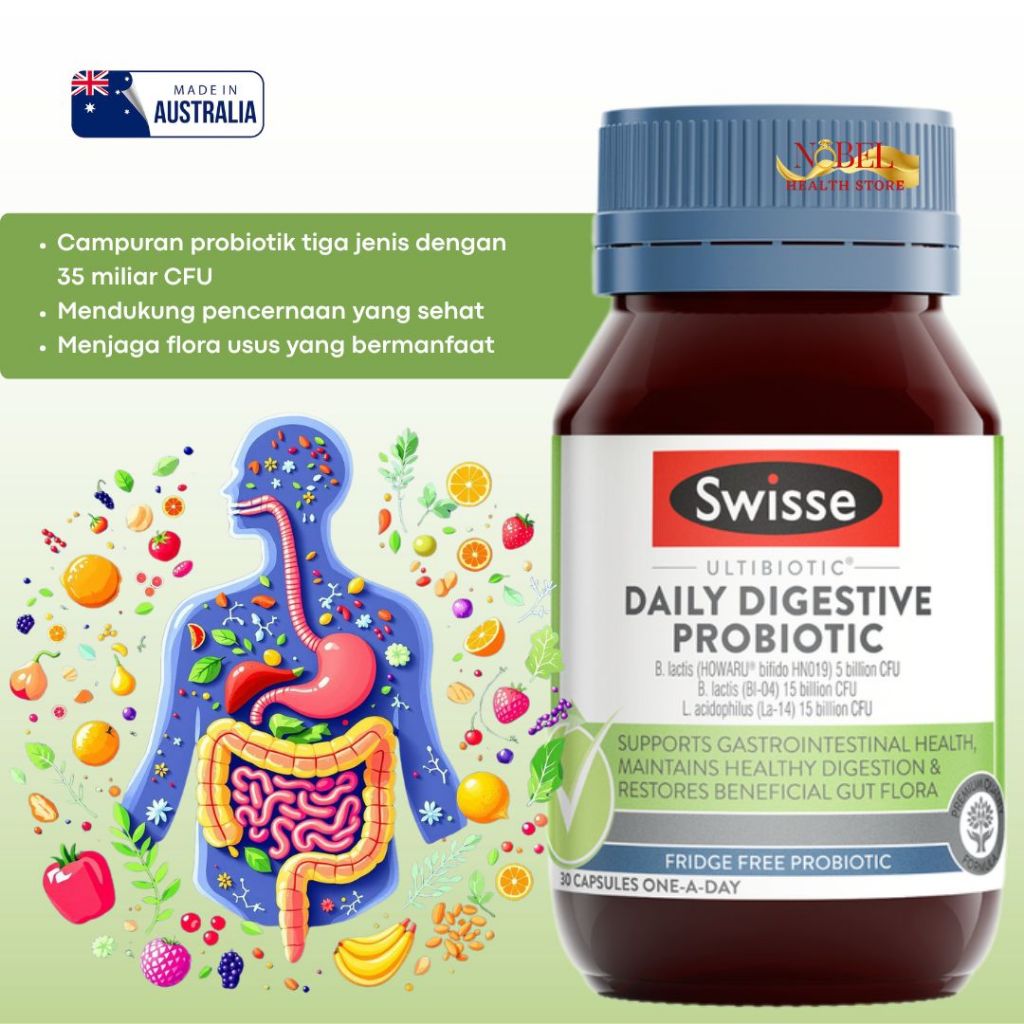 Swisse Ultibiotic Daily Digestive Probiotic 30 Capsules