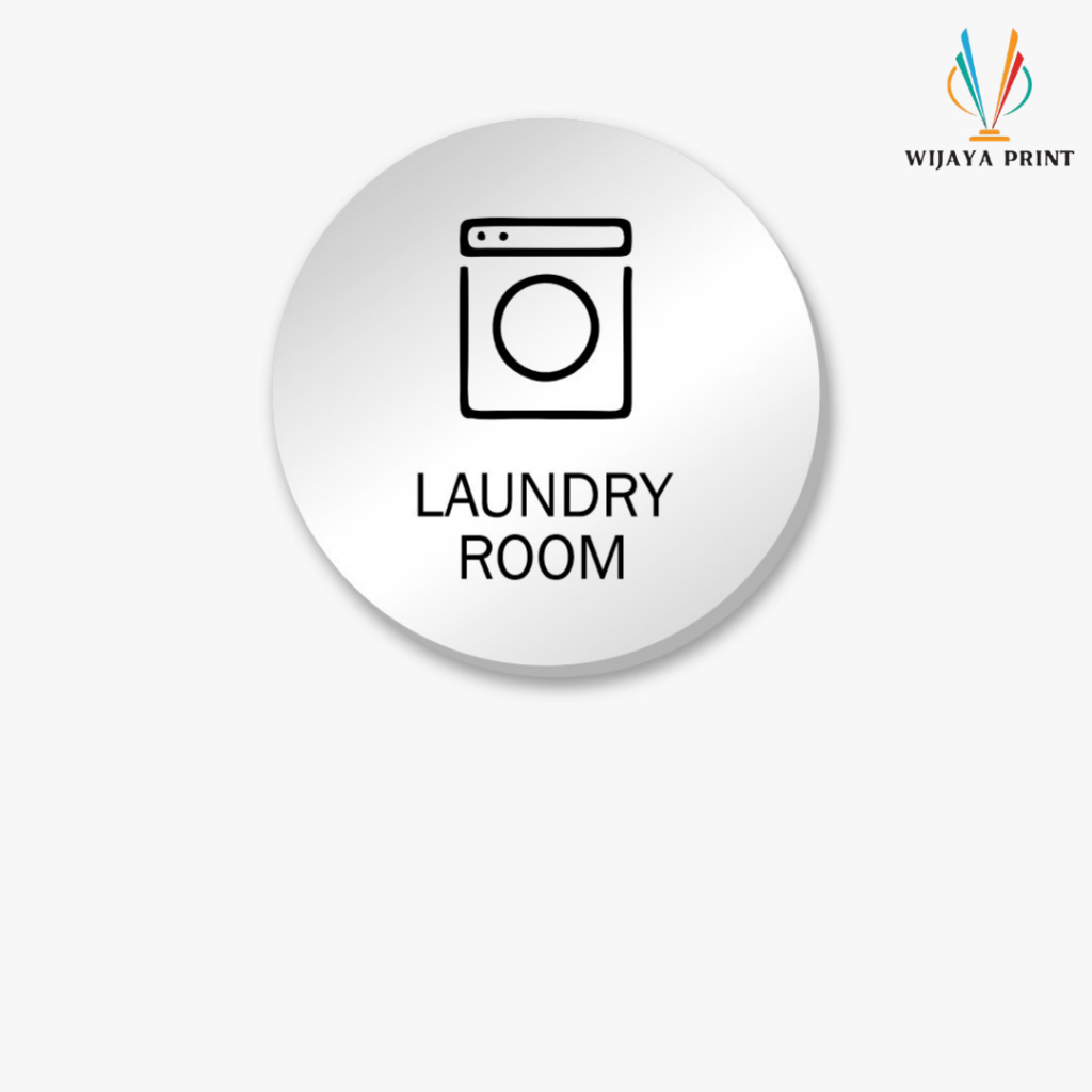Tulisan Laundry Room Sign Board Akrilik Tempel Signage Dinding Label Custom - B255