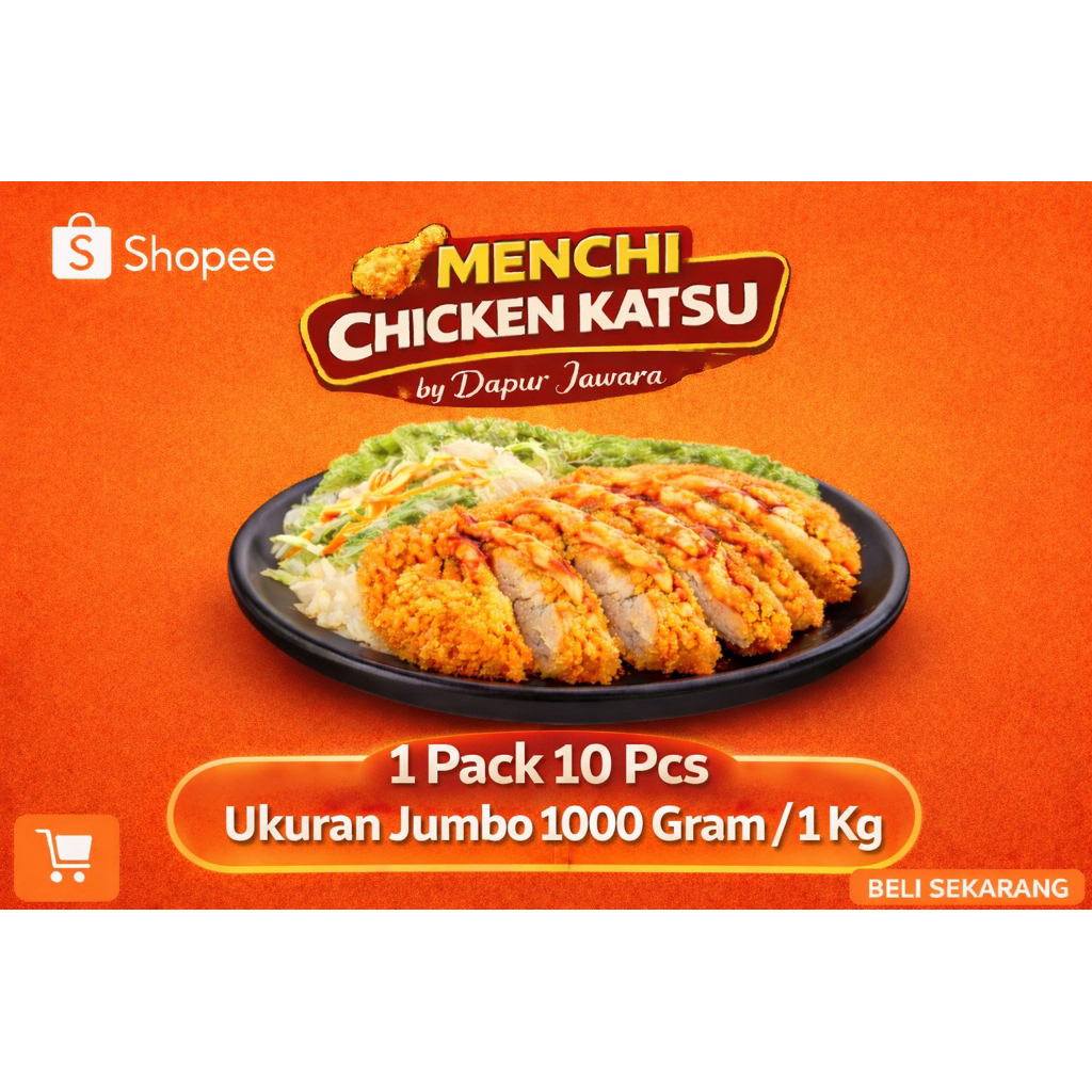 Menchi Chicken Katsu 1 Kg Isi 10 Pcs – Jumbo & Tebal – Frozen Food Best Seller