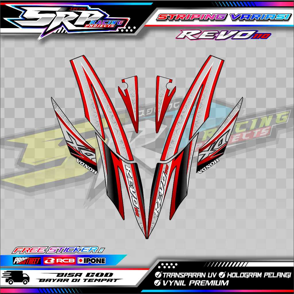 STRIPING VARIASI MOTOR HONDA REVO 110 DX - ORI STYLE / STICKER LIST MOTOR REVO 110 DX