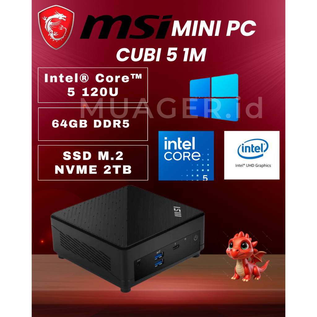 MINI PC MSI CUBI 5 1M CORE 5 120U FULLSET +RAM +SSD | MSI CUBI CORE 5 120U