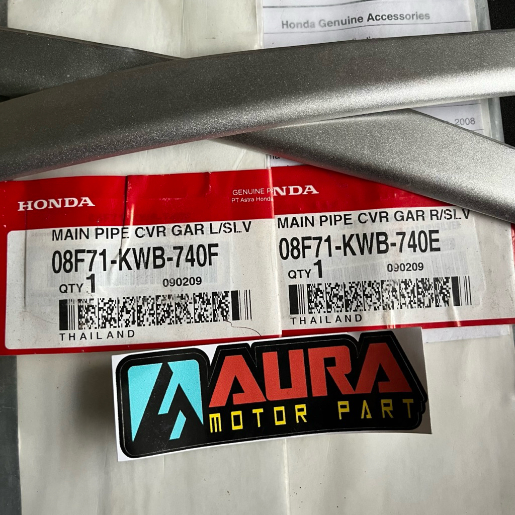 Main Pipe Cover Garnish Blade Legshield Cover kanan Kiri Silver 08F71-KWB-740F E