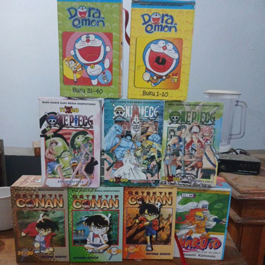 KOMIK BOX DORAEMON, CONAN, ONE PIECE, NARUTO.