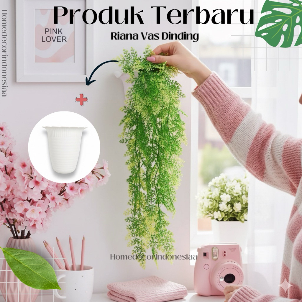 Daun Rambat Pot Dinding Murah Minimalis Dekorasi Rumah Cantik Tanaman Tempel Dinding Bunga Pot Tempe