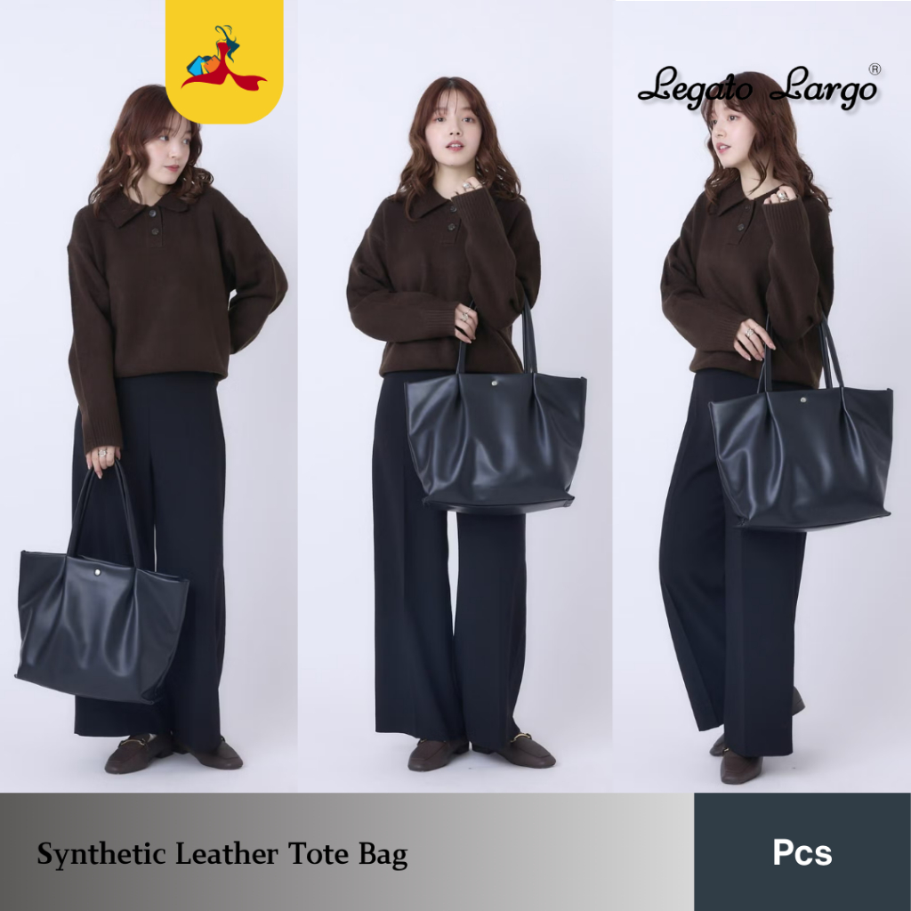 Legato Largo | Synthetic Leather - Tote Bag / Easy Shoulder Bag Original Jepang | Large-Sized