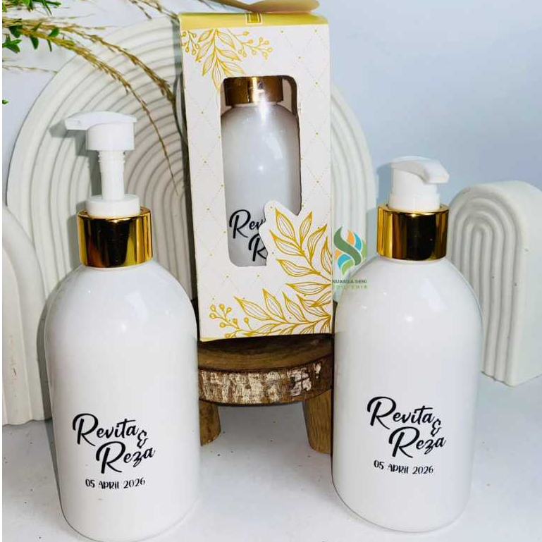 Souvenir Botol Plastik Pump 250ml Oval Botol Sabun Cair Refill Tutup Pump Lotion Botol Pump Sablon