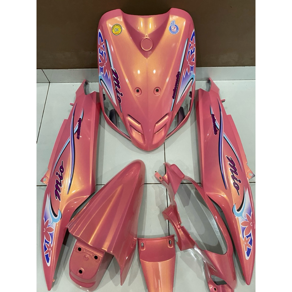 Full bodi fullset bodi halus Yamaha mio sporty cover bodi fullset Yamaha mio sporty warna pink lemba