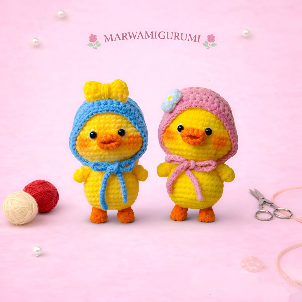 boneka rajut bebek || amigurumi duck || boneka bebek topi || gantungan kunci amigurumi keychain bebe
