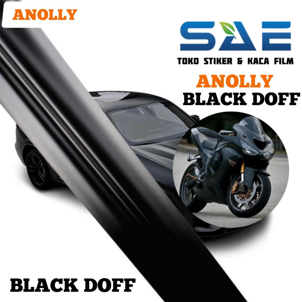 Sticker Skotlet Mobil Motor Hitam Doff Anolly Lebar 120 Cm