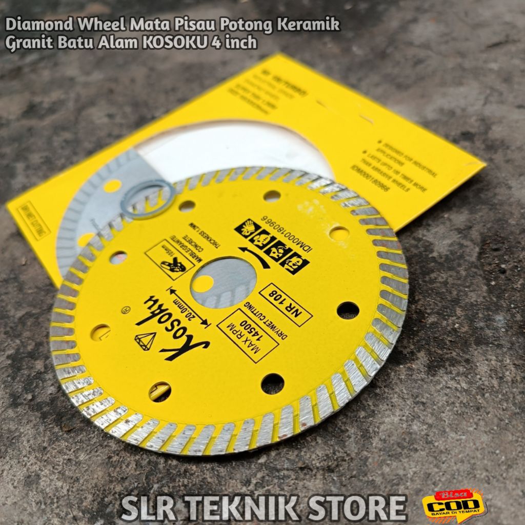 Mata Pisau Potong Keramik Granit Batu Alam Diamond Wheel KOSOKU Super Thin 4 Inch Mata Gerinda/Gurin