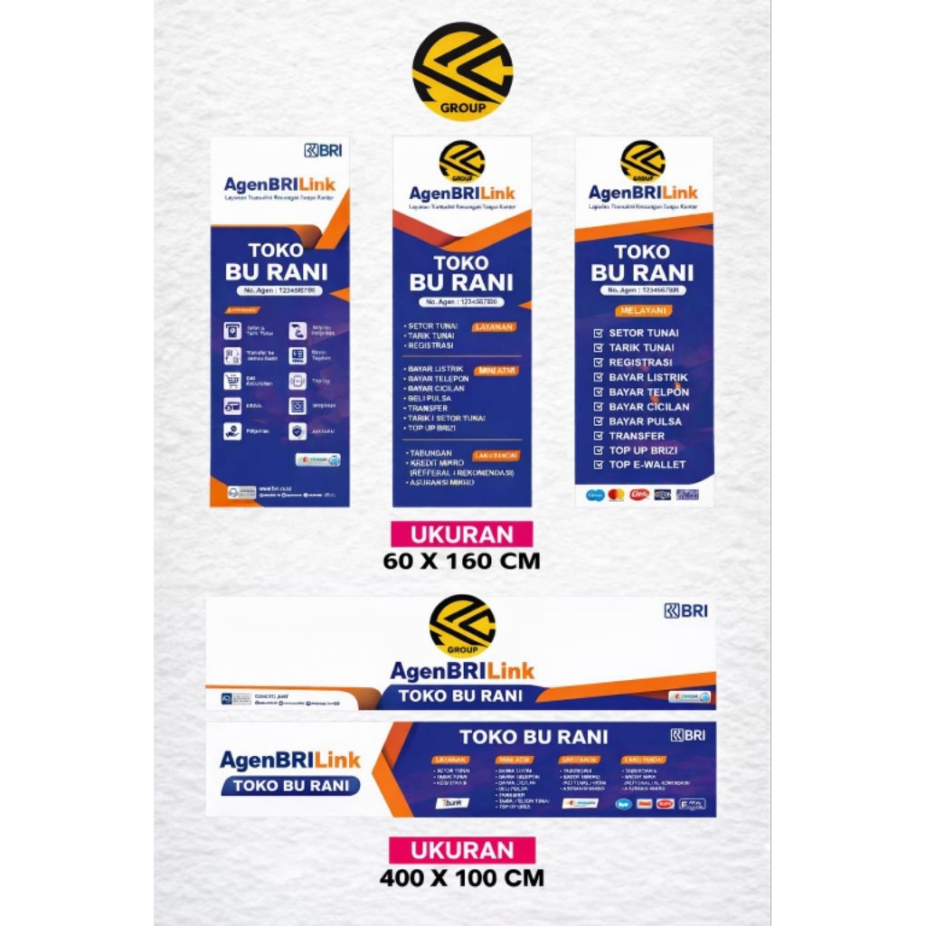 Spanduk Agen BRILink | Custom Nama Toko