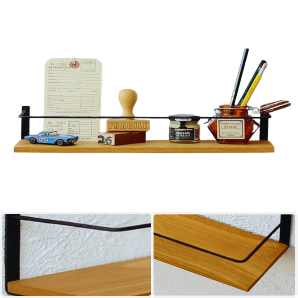 Rak dinding besi kayu dapur laundry room wastafel minimalis