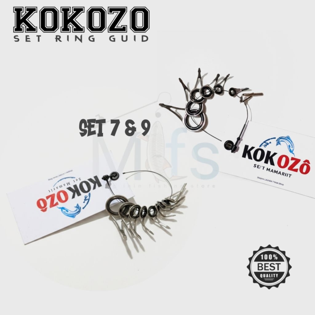 Ring Guide Joran KOKOZO Premium Set 7 & 9 Stainless Anti Karat | Mata Cincin Joran Halus Tahan Gesek