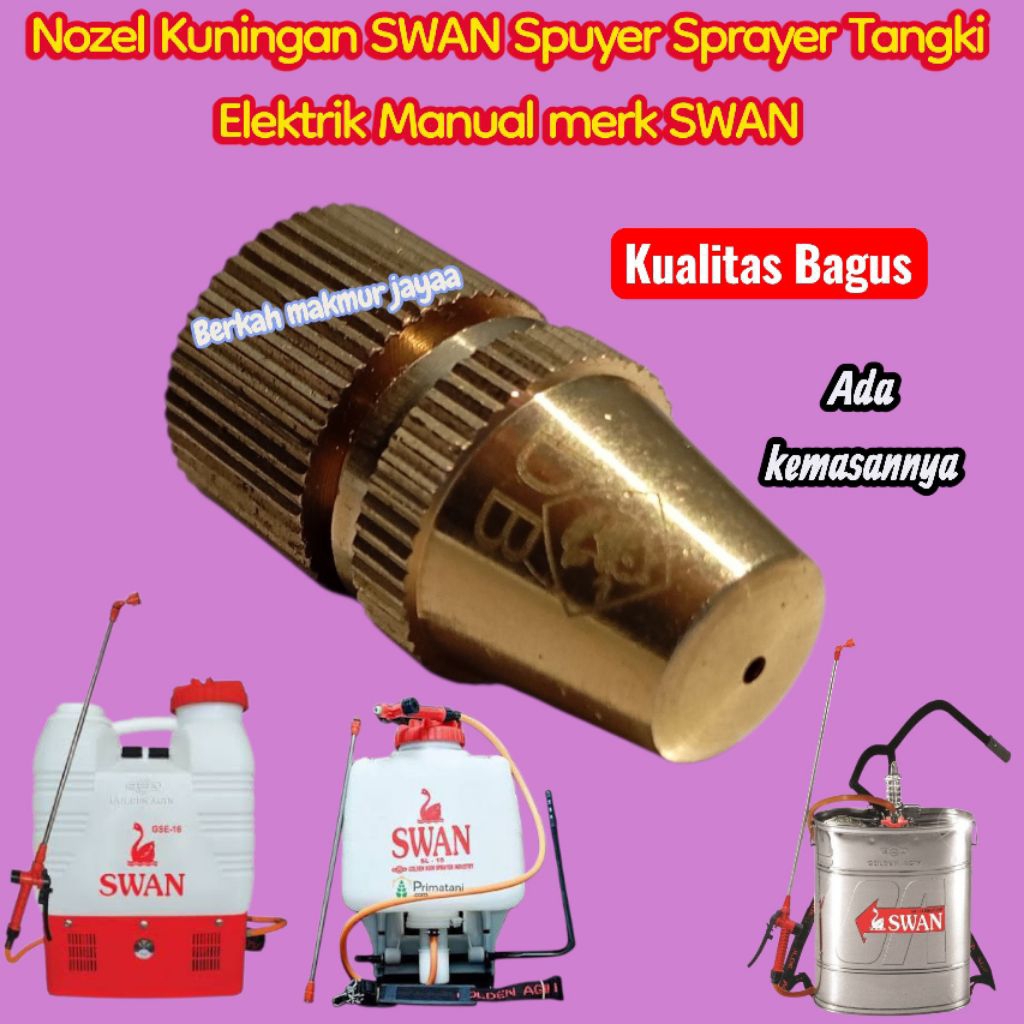 Nozel Kuningan SWAN Spuyer Sprayer Tangki Elektrik Manual merk SWAN nosel Kuningan Lurus(kode DB)