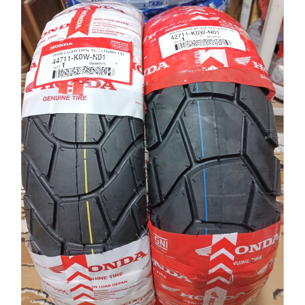 BAN HONDA FEDERAL UK 110/80-14 ,,130/70-13 TUBLES. COCOK UNTUK NMAX / ADV / PCX 160 DAN VELG MATIC L