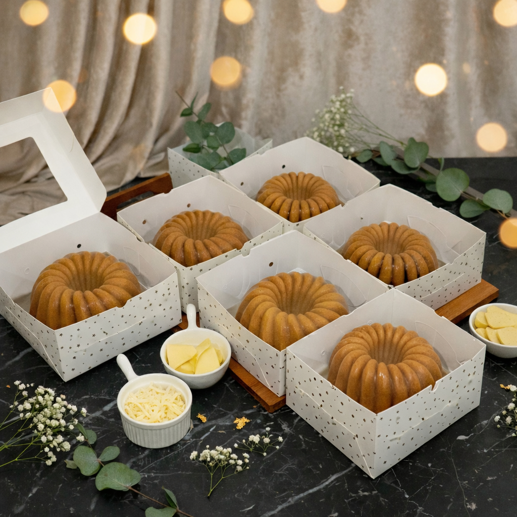CAKE TAPE KEJU Panggang Premium | Bolu Jadul Spesial Butter Wisman Lembut Moist dan Topping Keju ukuran 24 cm by RaMaChef