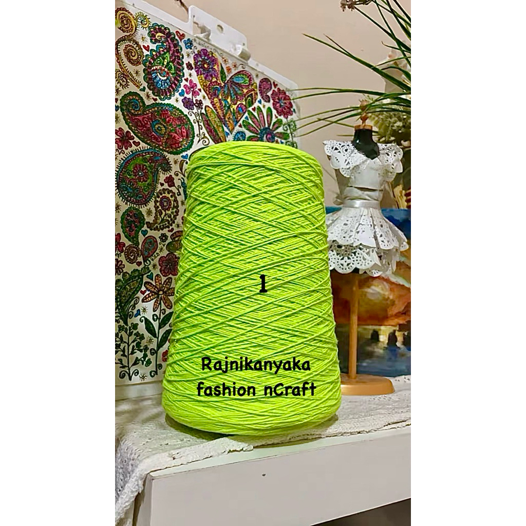 Benang Jala/benang rajut jala katun warna stabilo, 500gr