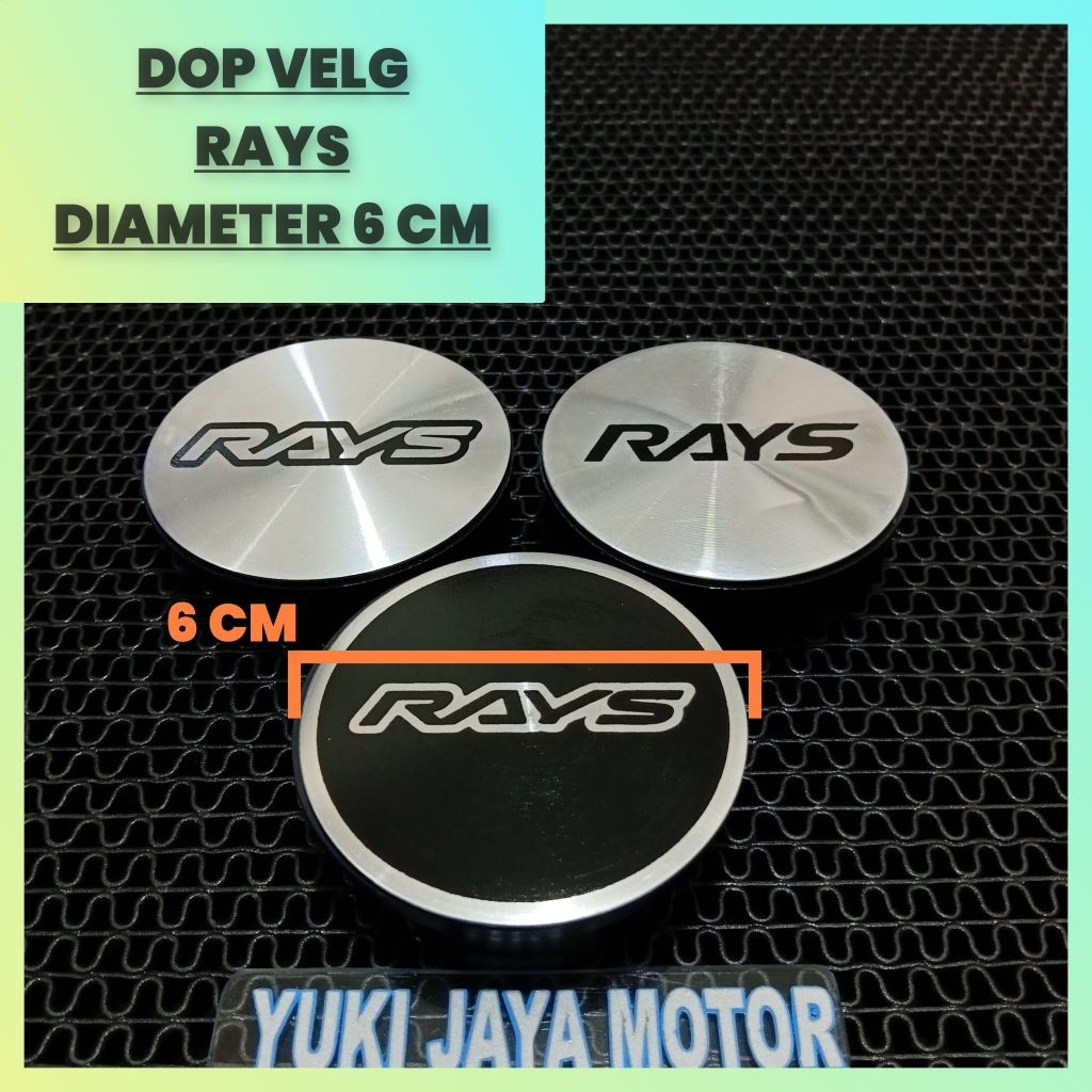 Dop roda tutup velg racing RAYS diameter 6 cm
