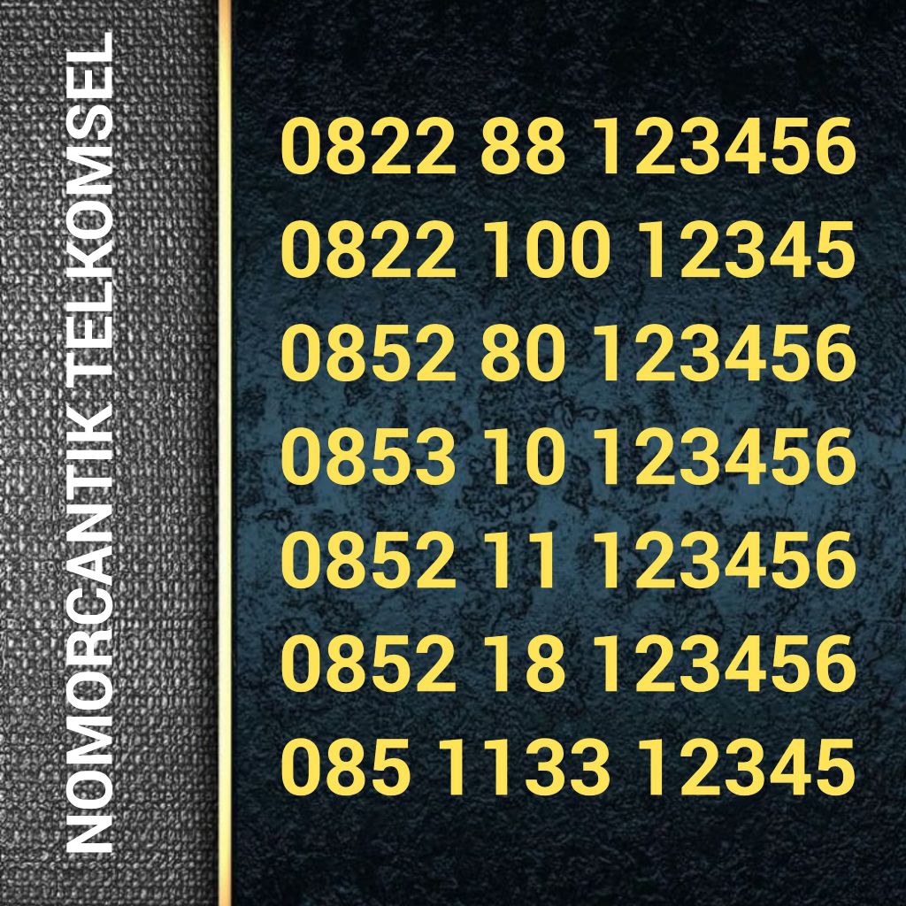 Kartu Perdana Telkomsel - Nomor Cantik - 0822 88 123456 0822 100 123456 0852 80 123456 0853 10 12345