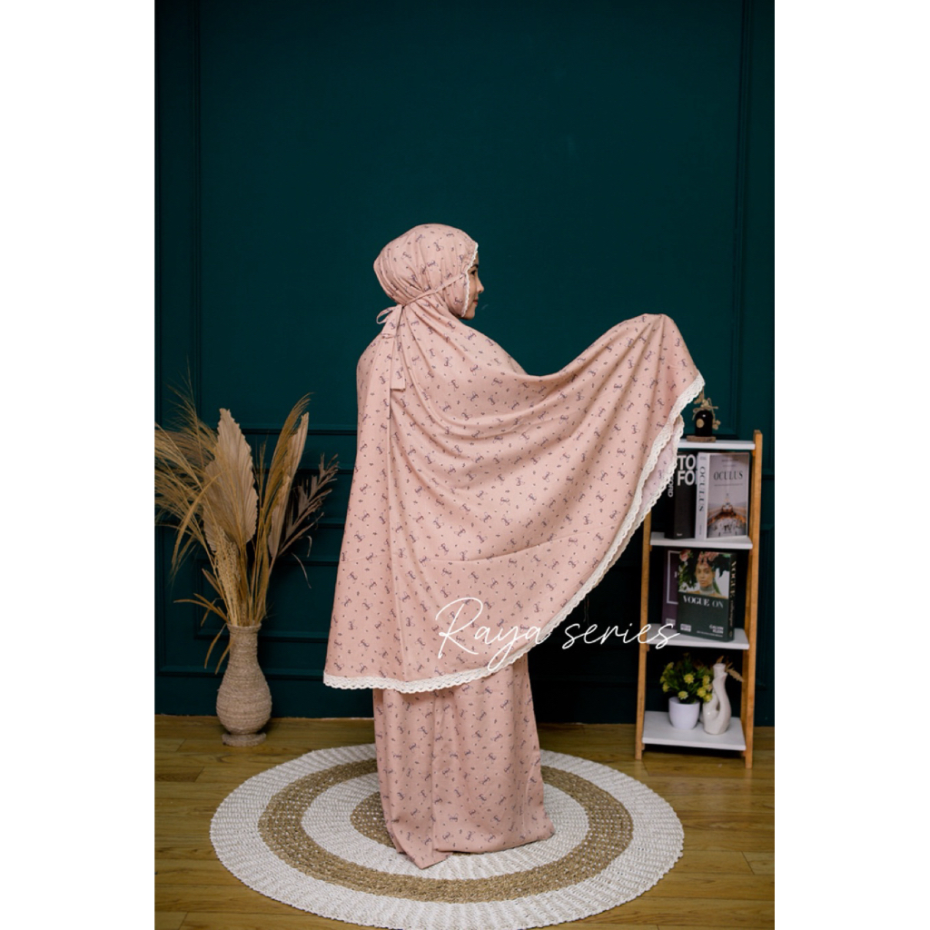 KL| Mukenah Rayon Dewasa 2in1 / Mukenah rayon motif pita