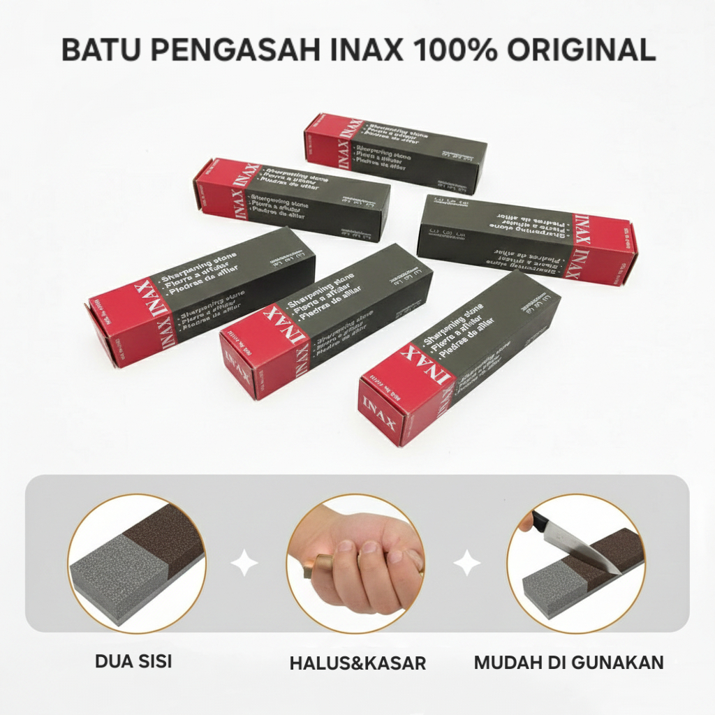 Batu Asah Pisau & Golok INAX  - batu Pengasah serbaguna asahan dua sisi kualitas terbaik