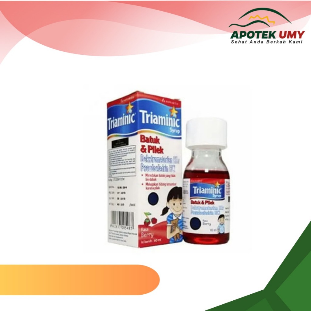 TRIAMINIC Sirup Batuk Pilek 60ml Meredakan Batuk Kering Pilek Anak Pseudoephedrine