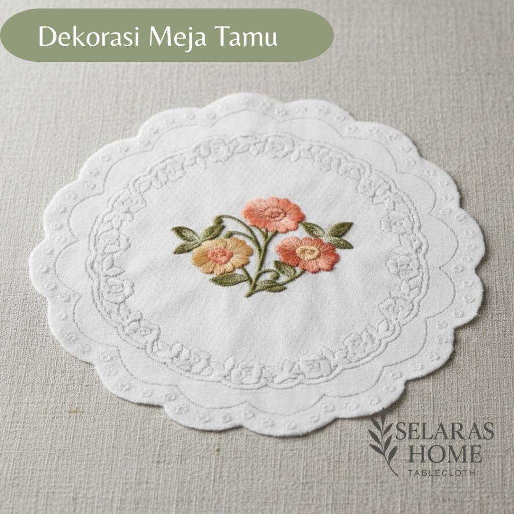 Taplak Meja Tamu Kecil Bentuk Bulat taplak meja sudut taplak meja kecil placemat Ukuran 40cm