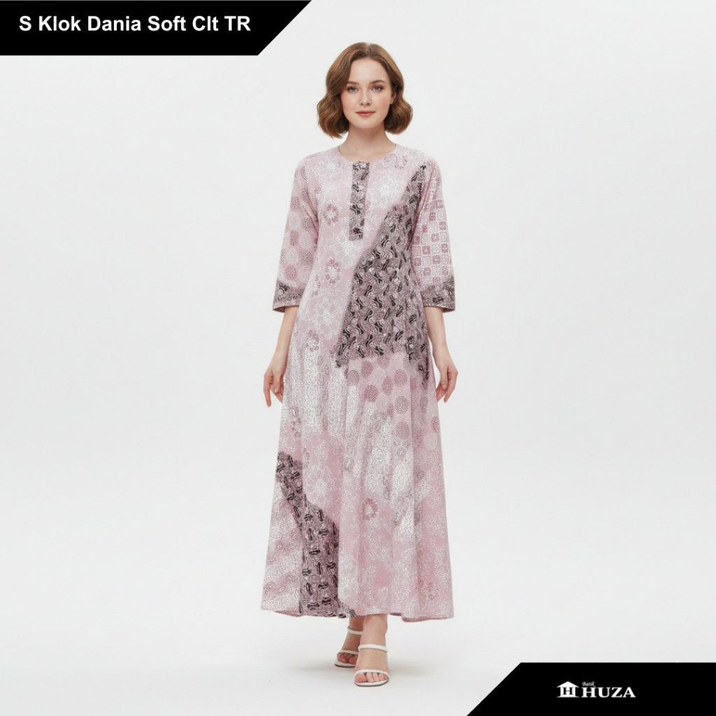 Batik Huza Daster Batik Panjang Gamis Rayon Sedress Batik Klok Dania Soft Clt TR