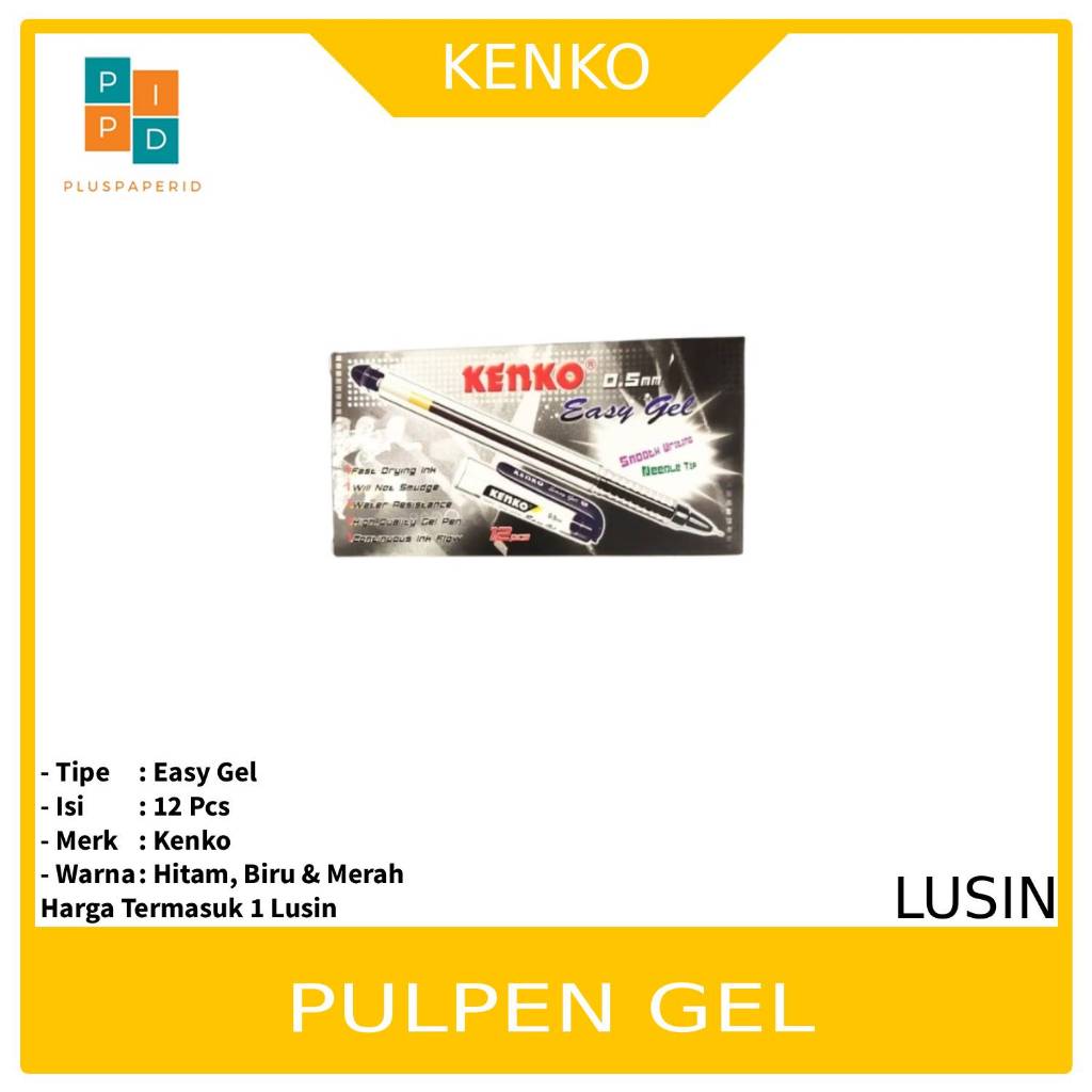 KENKO - Pulpen Easy Gel Tinta 0.5mm - Lusin