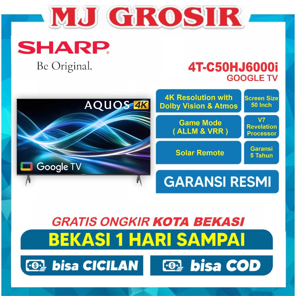 LED TV SHARP 50" 4T-C 50HJ6000i / 4T-C 50FK1I / 4T-C50FJ1X / 4TC65FJ1X ANDROID 50 / 65 INCH