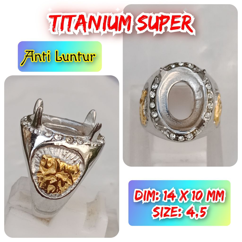 emban batu akik dan permata titanium super anti Luntur titanium.06