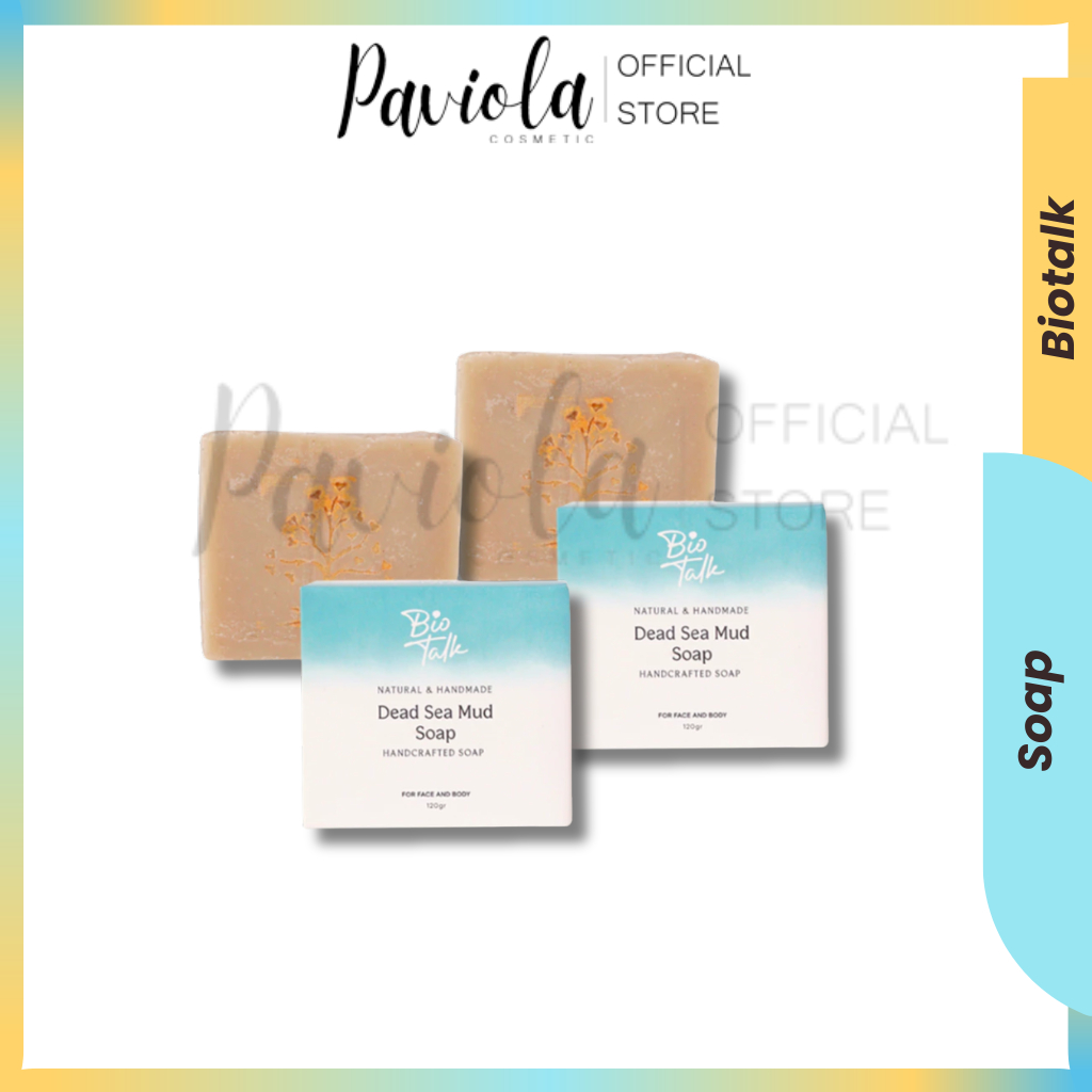 Biotalk Dead Sea Mud Soap | 120 gram | No SLS/SLES | Sabun Mandi  untuk Gatal-gatal | Paviola