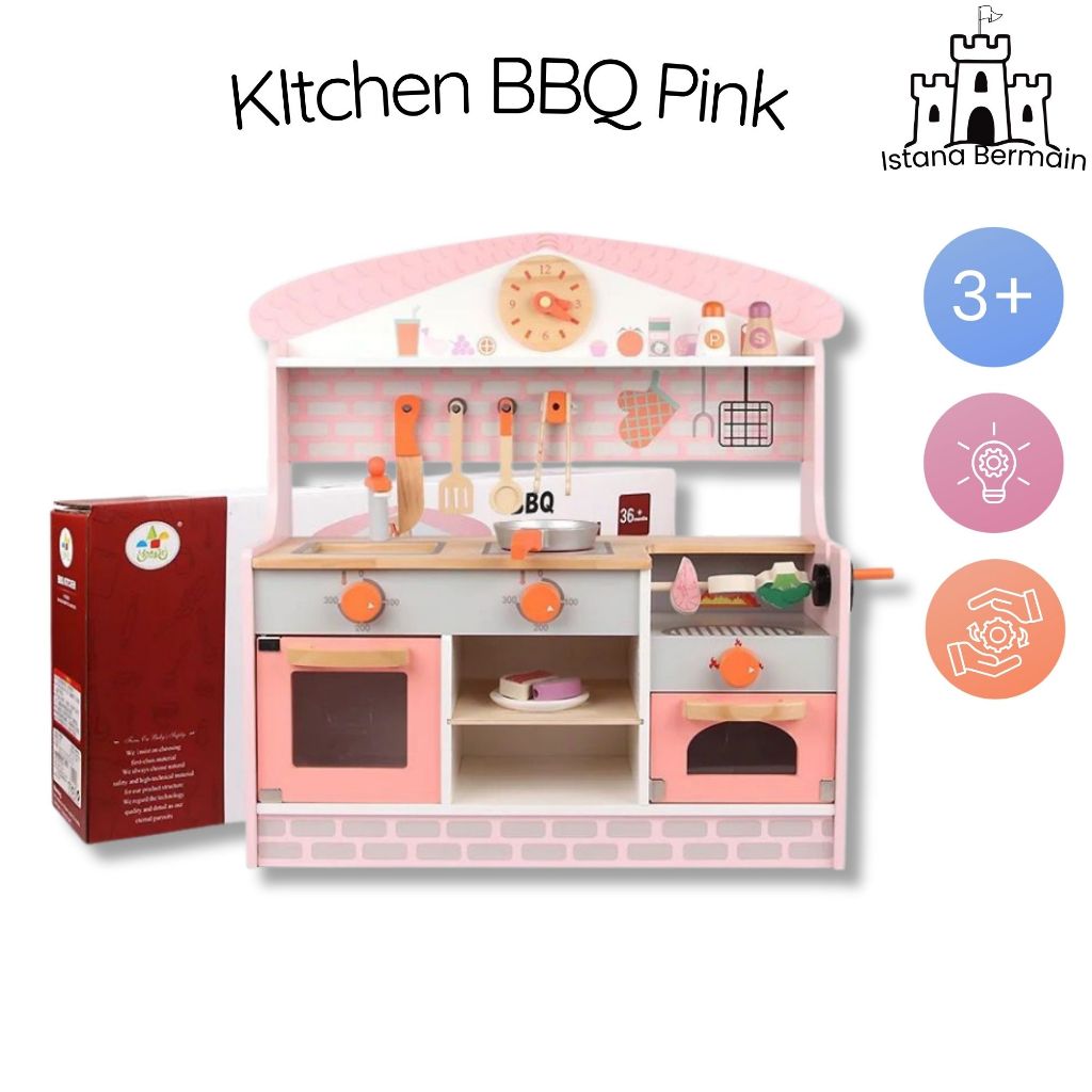 Kitchen BBQ Pink Mainan Masak Masakan Anak / Kitchen BBQ Pink Mainan