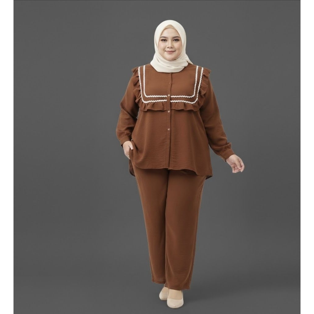 Setelan Crinkle Airflow/Oneset Crinkle Airflow/Setelan Oversize/Jumbo/Oneset Oversize Crinkle Airflo