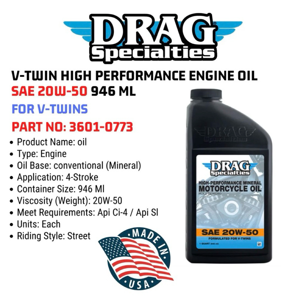 OLI MESIN HARLEY SAE 20w-50 V-TWIN 946ml