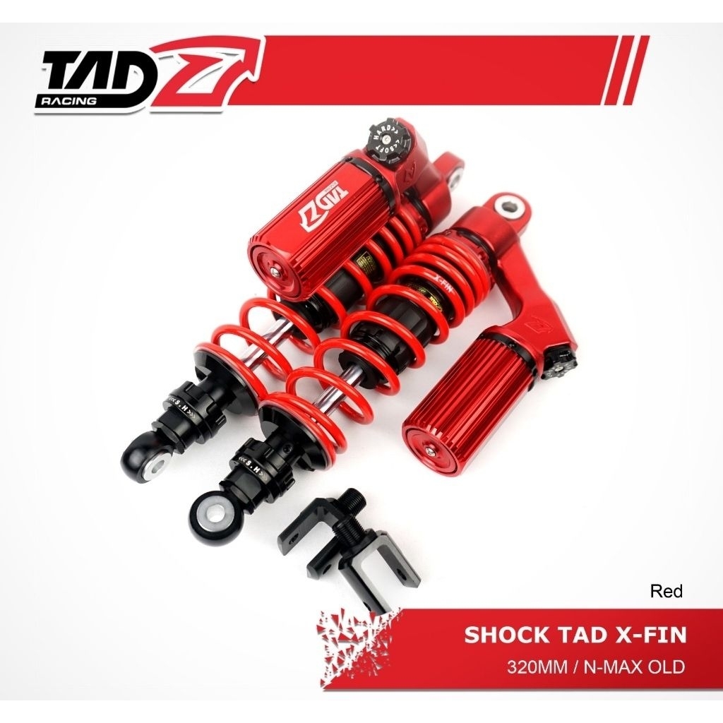 shock tad x fin 320 mm / shock breaker tabung belakang tad racing x-fin ukuran 320mm klik rebound wa